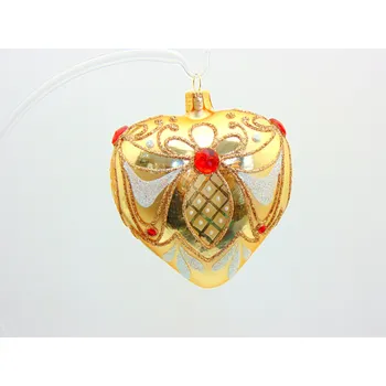 Vánoční ozdoba Vánoční ozdoba ve tvaru srdce - na vánoční stromeček, zlatý dekor