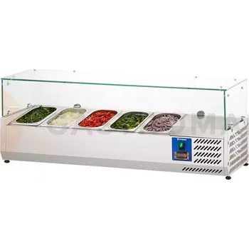 Chladící vitrína, nastavitelná se sklem, 5x GN 1/4 | STALGAST, 834540