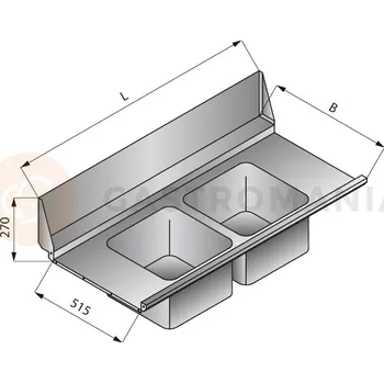Počítačový stůl Deska stolu se 2 nádržemi, 1300x635 mm | LOZAMET, LO330