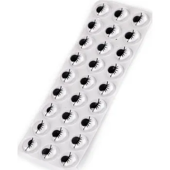 Samolepicí oči pohyblivé s řasami Ø10 a 12 mm, barva 2 (Ø12 mm) černá