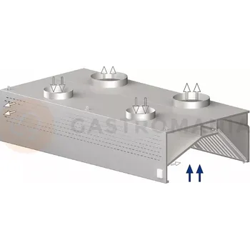 Digestoř Nerezová nástěnná skříňová rekuperačně - indukční digestoř 2100x1100x450 mm | STALGAST, 9821411210