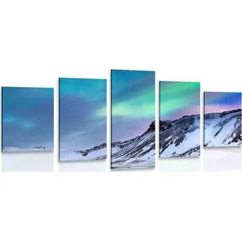 Obraz Dovido 5-dílný obraz norská polární záře