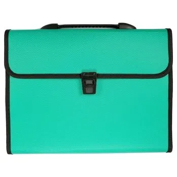 Set školních potřeb Teczka A4 z rączką 12 przegródek zielona