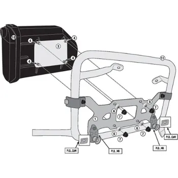 Montážní kit pro box Kappa KS250 KTL1192KIT pro KLO1192MK/CAM HONDA NC 750X '21-