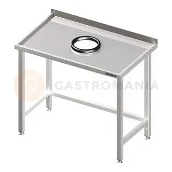 Kuchyňská linka Stůl nerezový přístěnný s vyřezaným otvorem na odpad 1400x700x850 mm | STALGAST, 980927140