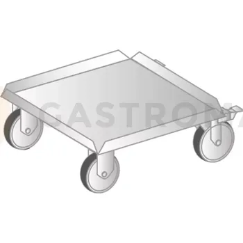 Plošinový vozík Přepravní vozík plošinový z nerezové oceli 510x510x177 mm | DORA METAL, DM-3426