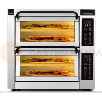 Pec na pizzu Dvoukomorová pec na pizzu, 2 dělené komory, 4x pizza 45 cm, komory o rozměrech 460x460x195 mm | PIZZA MASTER, CounterTop 452ED-2