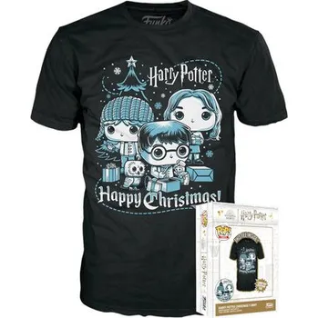 Hračka Funko Boxed Tee: Harry Potter Holiday- Ron, Hermione, Harry S