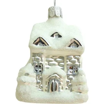Vánoční ozdoba Vánoční ozdoba, Domek zasněžený stříbrný 3345