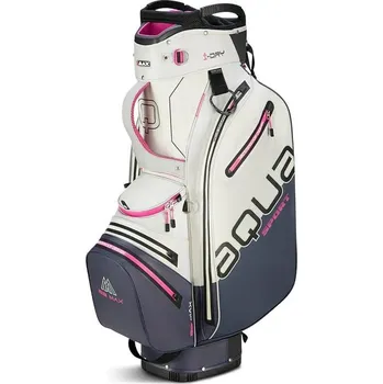 Golfový bag Big Max Aqua Sport 4 cart bag, off white/steel blue/fuchsia