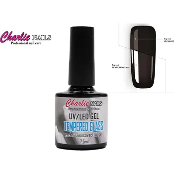 Charlie UV/LED Gel - Tempered GLASS Top průhledný vrchní lesk : 7,5ml