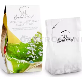 Jedlá dekorace na dort Jedlé stříbro - šupiny 70 mg | GOLD CHEF, 2GAAB007