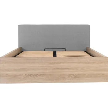 Šatní skříň TETRIX postel s čalouněným čelem LOZ/140/B/T, dub sonoma/šedá