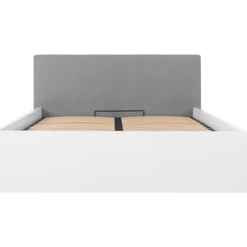 Postel TETRIX postel s čalouněným čelem LOZ/140/B/T, bílý lesk/šedá