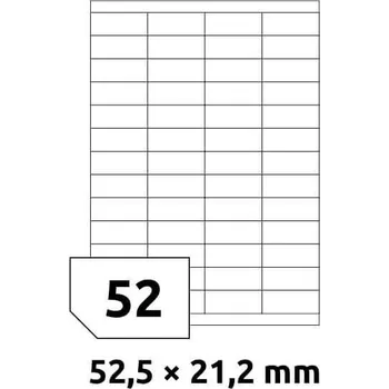 Samolepící etiketa Samolepící etikety 52,5*21,2 mm, 52et./A4 100 archů