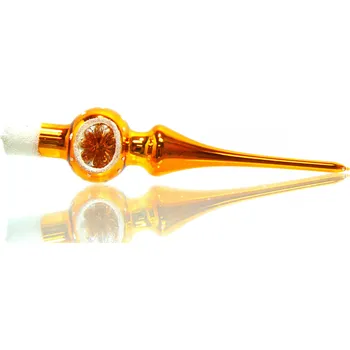 Vánoční ozdoba Vánoční špička na stromeček mini 1koule 507 zlatý lesk 15 cm Zlatá