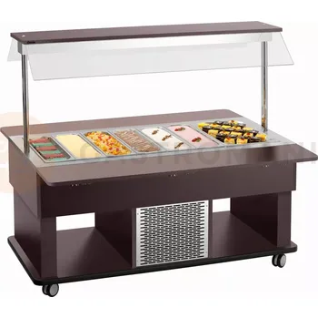 Bufetový vozík, chladící 4x GN1/1, Barva: wenge, 1420x1150x1150 mm | BARTSCHER, Kids K4110-150W