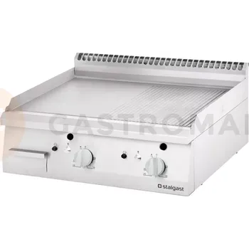 Kuchyňský gril Grilovací deska, plynová 800x700x250 mm, žebrovaná, 13 kW, G20 | STALGAST, 9731210