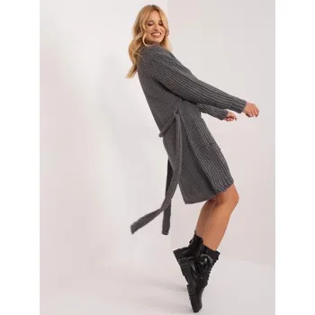 Dámský svetr Dámský svetr s kapsami LOLA tmavě šedý