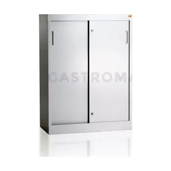 Zahradní skříň Plechová skříň do kanceláře, 2 police, posuvné dveře | KART-MAP, BP/2