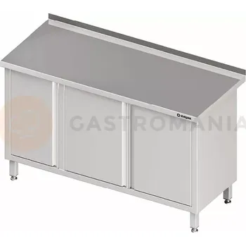 Kuchyňská linka Stůl nerezový přístěnný se třemi křídlovými dveřmi 1500x700x850 mm | STALGAST, 980167150