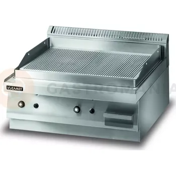 Kuchyňský gril Grilovací deska plynová, vroubkovaná, 8 kW, 700x650x270 mm | LOZAMET, LGG620