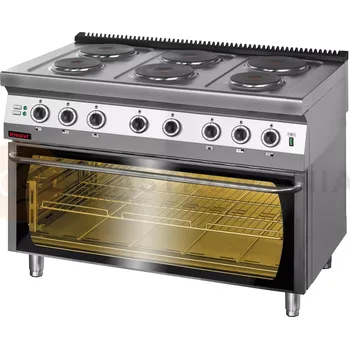 Sporák Elektrický sporák s 6 plotýnkami a elektrickou troubou | KROMET, 700.KE-6/PE-3