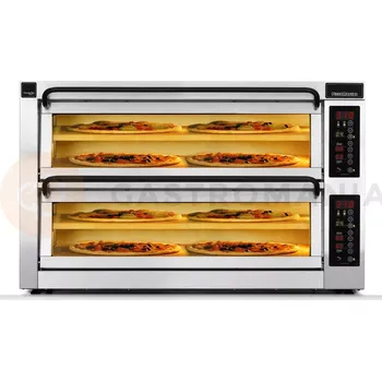 Pec na pizzu Dvoukomorová pec na pizzu, 2 dělené komory, 8x pizza 45 cm, komory o rozměrech 920x460x195 mm | PIZZA MASTER, CounterTop 452ED-2DW