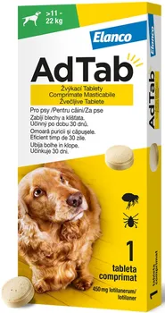 Antiparazitikum pro psa Elanco AdTab 450 mg pro psy 11-22 kg 1 tbl.