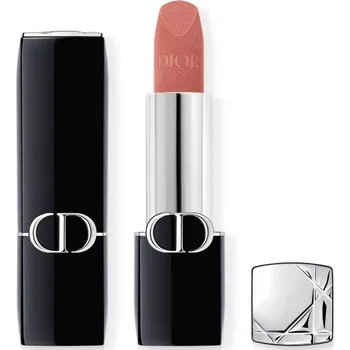 Rtěnka Dior Rouge Dior Velvet dlouhotrvající rtěnka - hydratační květinová péče o rty - 100 Nude Look 3,5 g