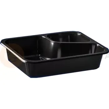 Černý, 2 - komorový box, vhodný k zatavení, 227x178x45 mm, 320 ks, hladký | CHEFFY, Matipack MAP CT DC
