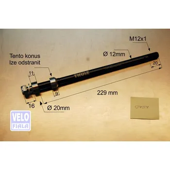 vozík za kolo THULE AXLE adaptér Syntace X-12 (M12x1,0) 217-229mm #20100737