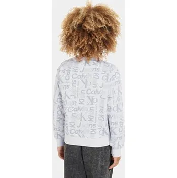 Dámská mikina Calvin Klein Jeans Mikina Inst Ck Aop IB0IB02046 Šedá Regular Fit 16Y