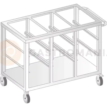 Kancelářský vozík Vozík na přepravu nádob GN z nerezové oceli 1240x665x850 mm | DORA METAL, DM-3421
