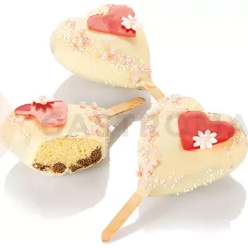 Výroba svíčky Forma na nanuky a chuťovky na dřívku | SILIKOMART, Gel03 Heart-IC