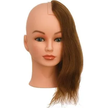 Příčesek Cvičná hlava HALF bobon, 100% lidské vlasy 25-35cm