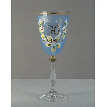 Sklenice Jubilejní sklenice na víno Angela 70 let (250ml modrá)