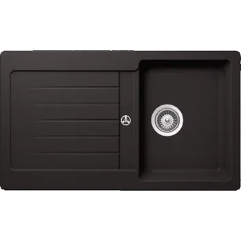 Granitový dřez SCHOCK Typos - Granitový dřez, 86x50 cm, s ovládáním odtoku, Nero TYPD100UGNE