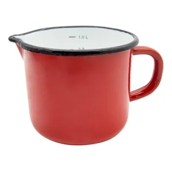 Hrnek smalt 1200ml ¤12cm s výlevkou, odměrka PIROS