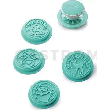 Kuchyňská sůl Sada 4 silikonových razítek - Vánoce, 73 mm | SILIKOMART, Xmax Stamp