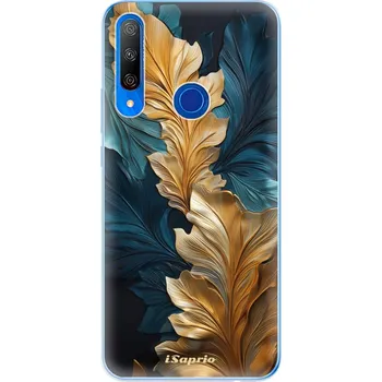 Odolné silikonové pouzdro iSaprio - GoldBlue Leaves 02 - Huawei Honor 9X