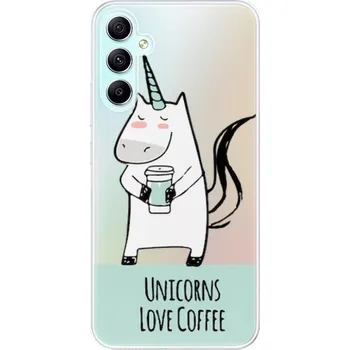 Pouzdro na mobilní telefon Odolné silikonové pouzdro iSaprio - Unicorns Love Coffee - Samsung Galaxy A34 5G