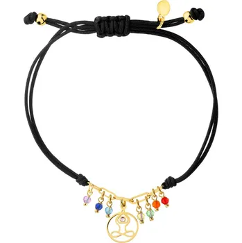 Náramek Náramek s prvky z pozlaceného stříbra se sklem - jóga - AP533-3419