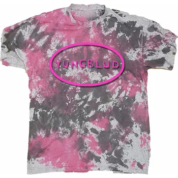 Pánská móda Yungblud tričko, Scratch Logo Oval Dye Grey, pánské M