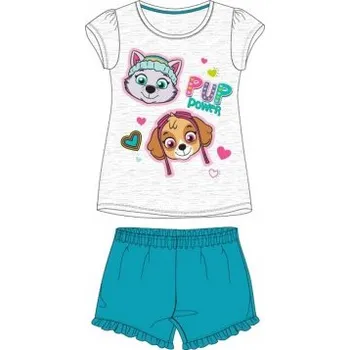E plus M - Letní bavlněné dívčí pyžamo s krátkým rukávem Tlapková patrola - Paw Patrol - šedé 98