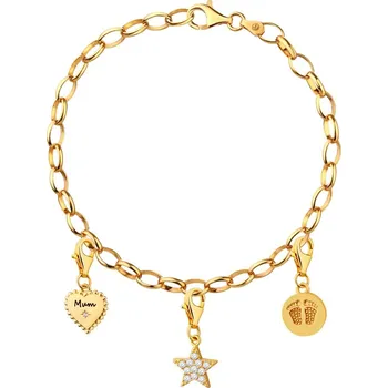 Náramek Náramek charms - sada - srdce, maminka, Newborn, hvězda, chodidla - AP100-0030