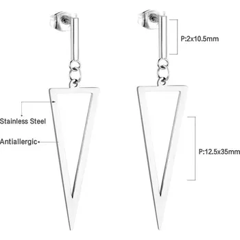 Náušnice Dlouhé visací náušnice z nerezové oceli - 271S