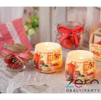 Svíčka Svíčka dárková ve skle s vůni 'Kuchyň' (100 g) - mix