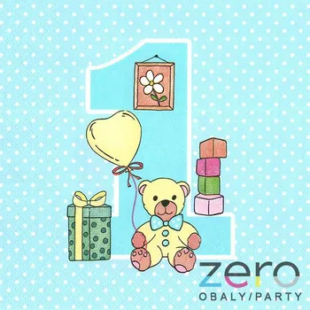 Papírový ubrousek Ubrousky 'Maki' 33x33 cm 3N (20 ks) - modré 1 rok