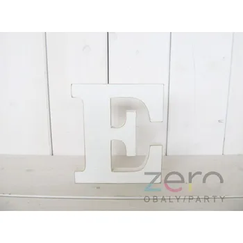 Svatební dekorace Abeceda dřevěná 'E' (18 cm) - bílá
